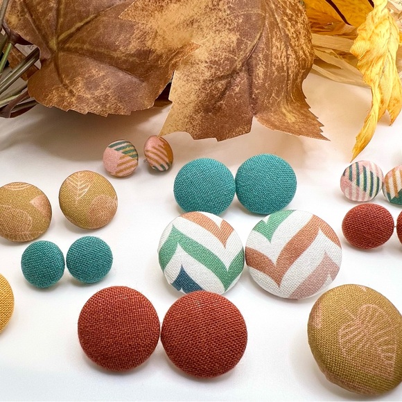 Fall Button Earrings (3 for $10) or (1 for $7) - Picture 5 of 9